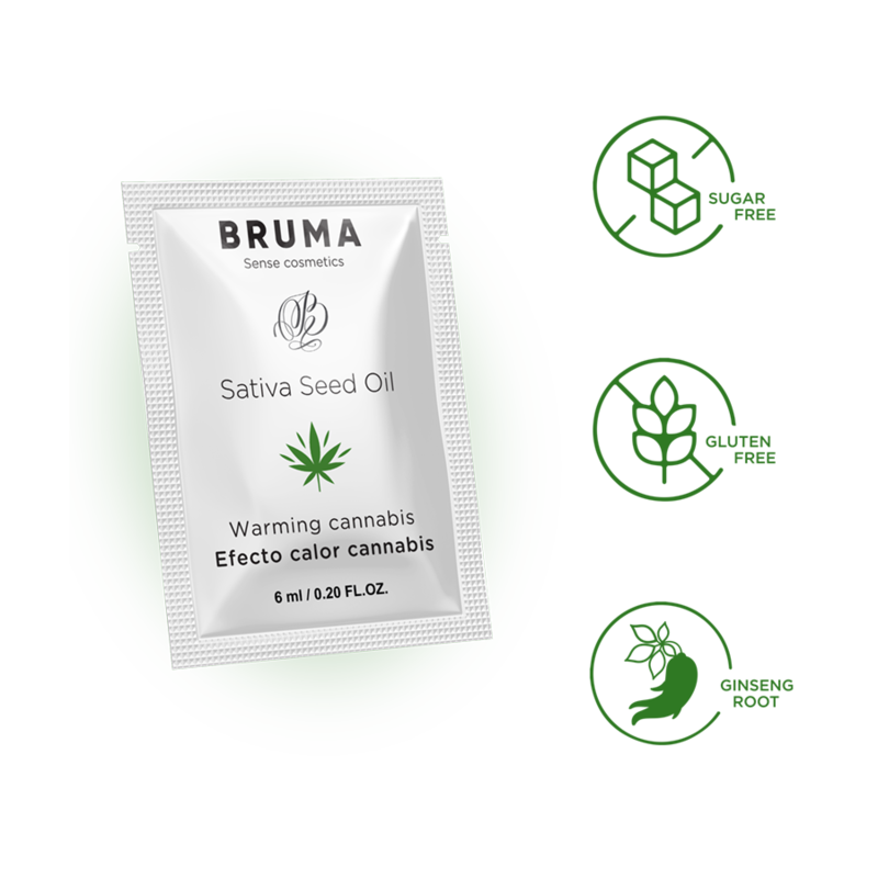 BRUMA - SATIVA SEED OIL WARMING SLIDE GEL CANNABIS FLAVOR 6 ML