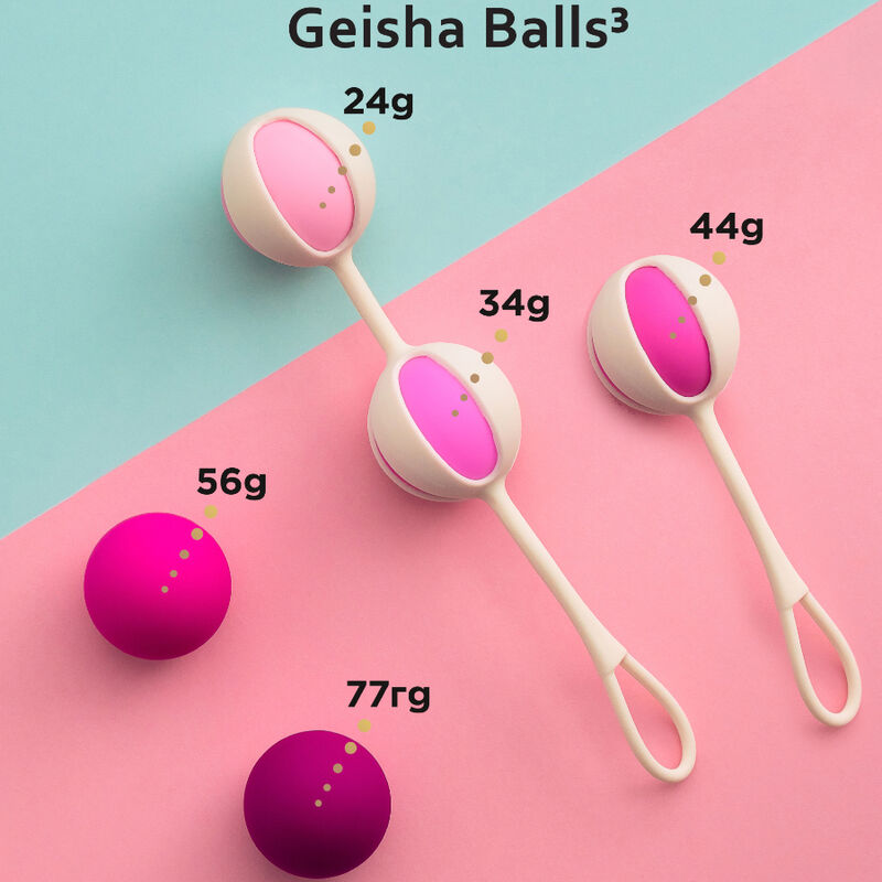 Set of 5 pink geisha balls
