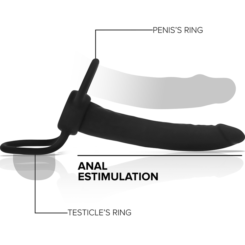 Cobi Onyx Anal Dildo with Cock Ring and Testicle 13 cm Silicone