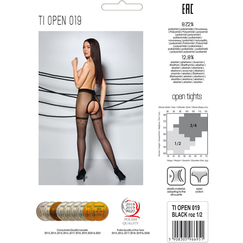 Tiopen 019 black tights 1/2 20 den