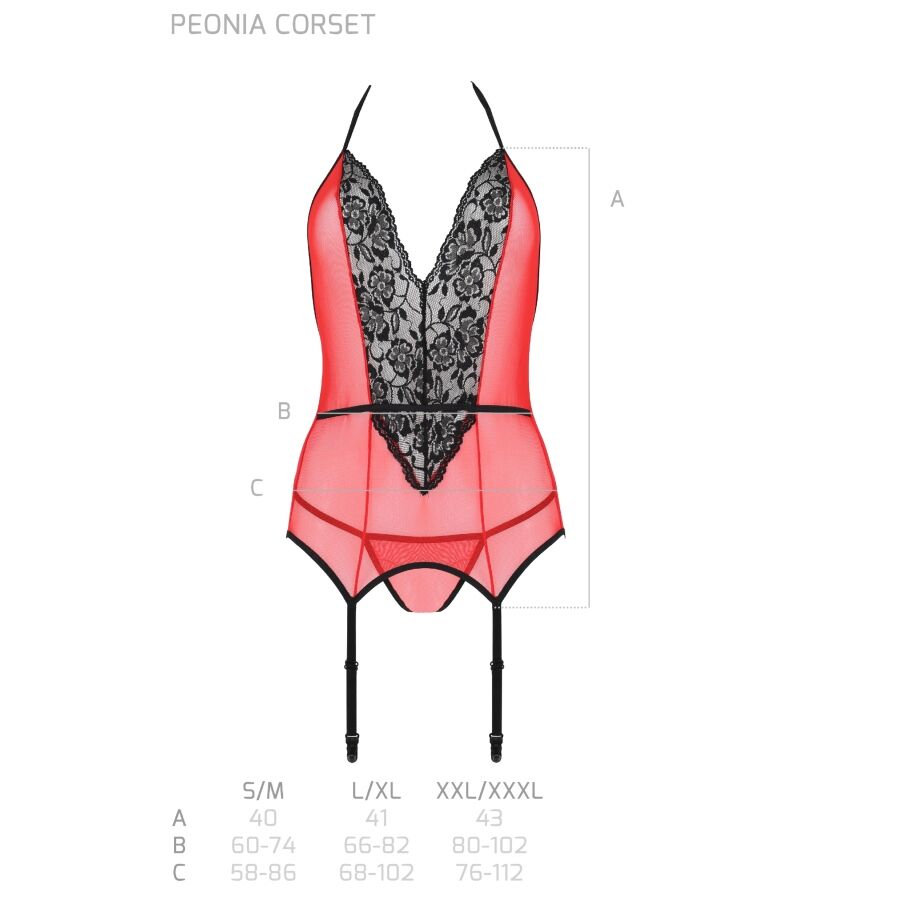 Peonia corset erotic line red s/m