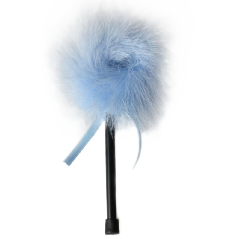 Light blue marabou duster