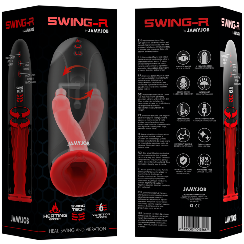 Masturbator with swing-r heating effect, swing tech and vibration