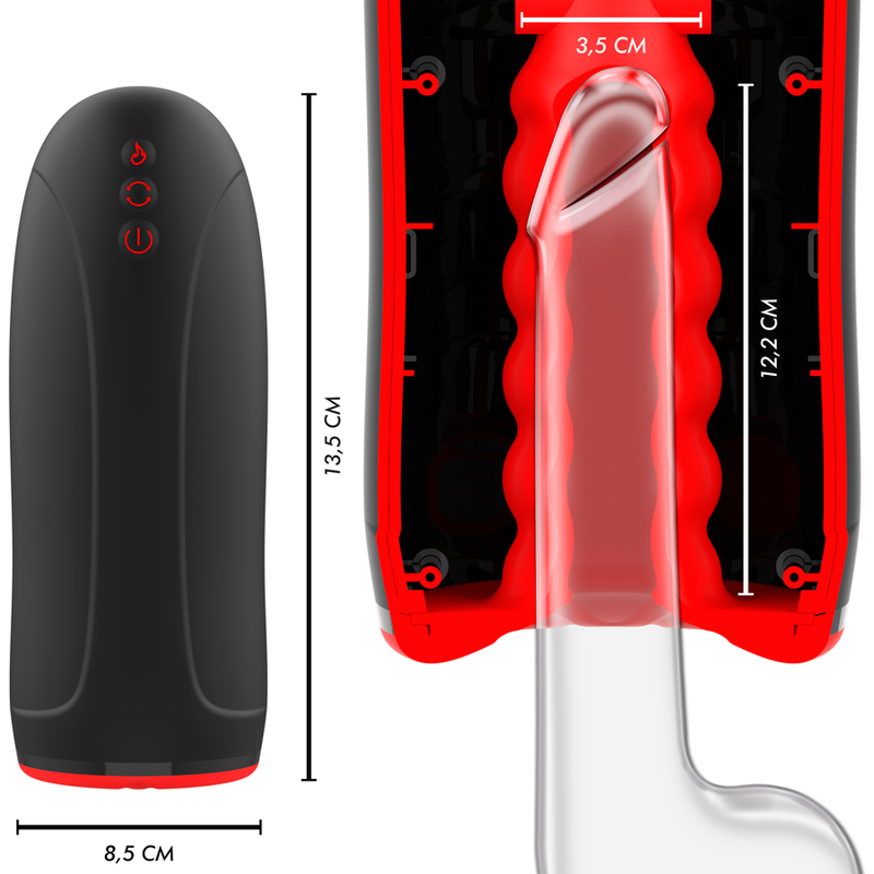 Masturbator with swing-r heating effect, swing tech and vibration