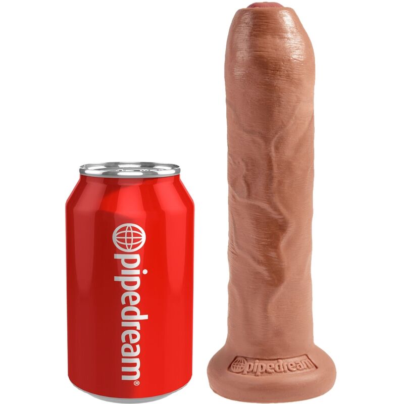 Realistic uncut penis 17.8 cm caramel