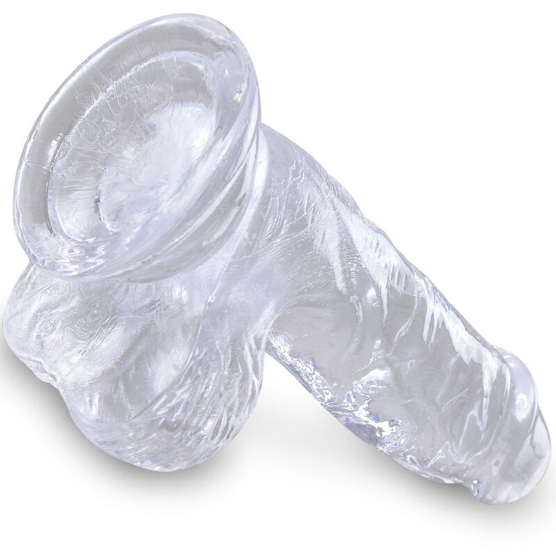 Clear realistic penis with balls 10.1 cm transparent