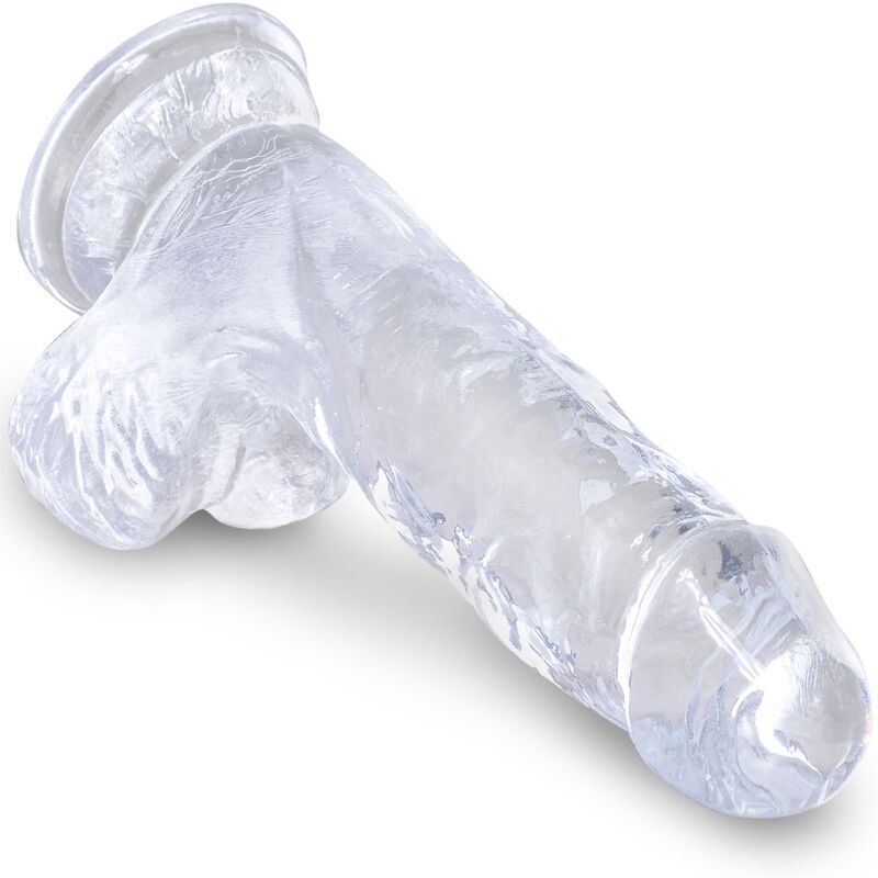 Clear realistic penis with balls 10.1 cm transparent