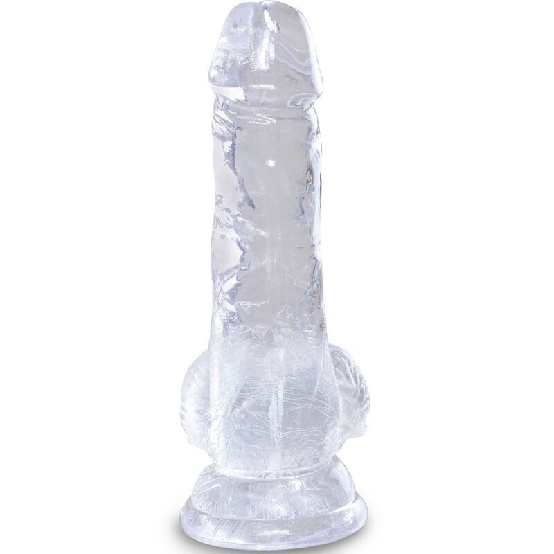 Clear realistic penis with balls 10.1 cm transparent