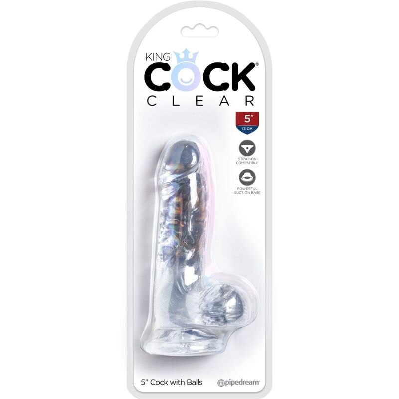 Clear realistic penis with balls 10.1 cm transparent