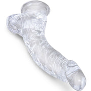 Clear Realistic Curved Penis with Balls 16.5cm Transparent