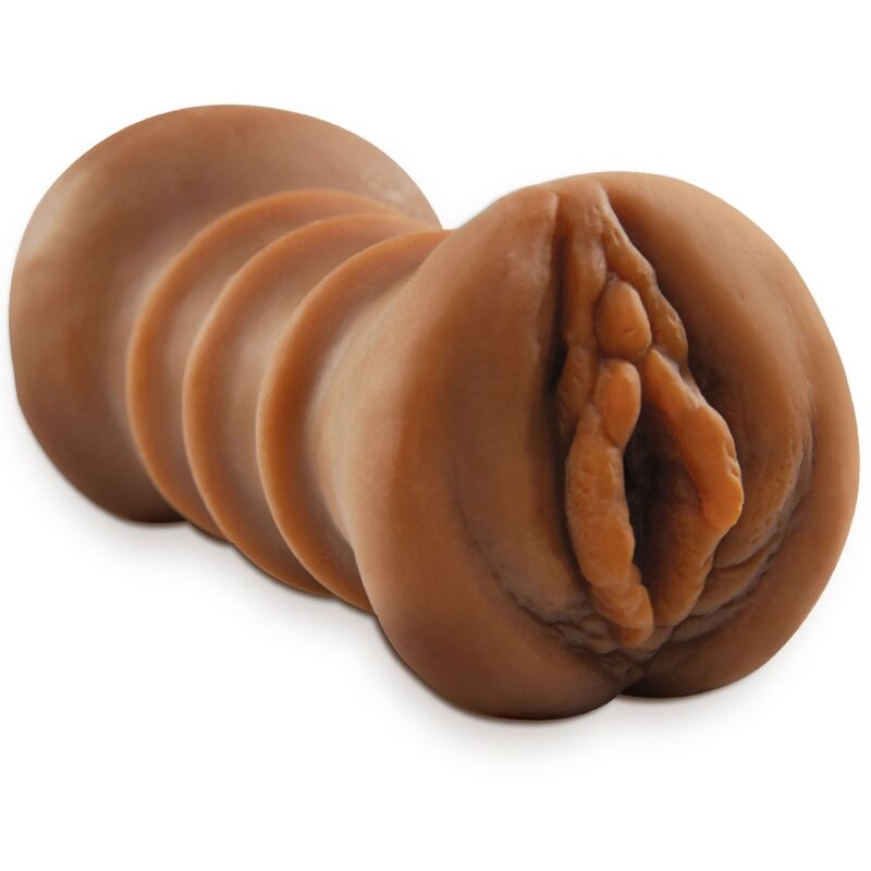 Realistic Double Entry Vagina &amp; Anus Masturbator Brown