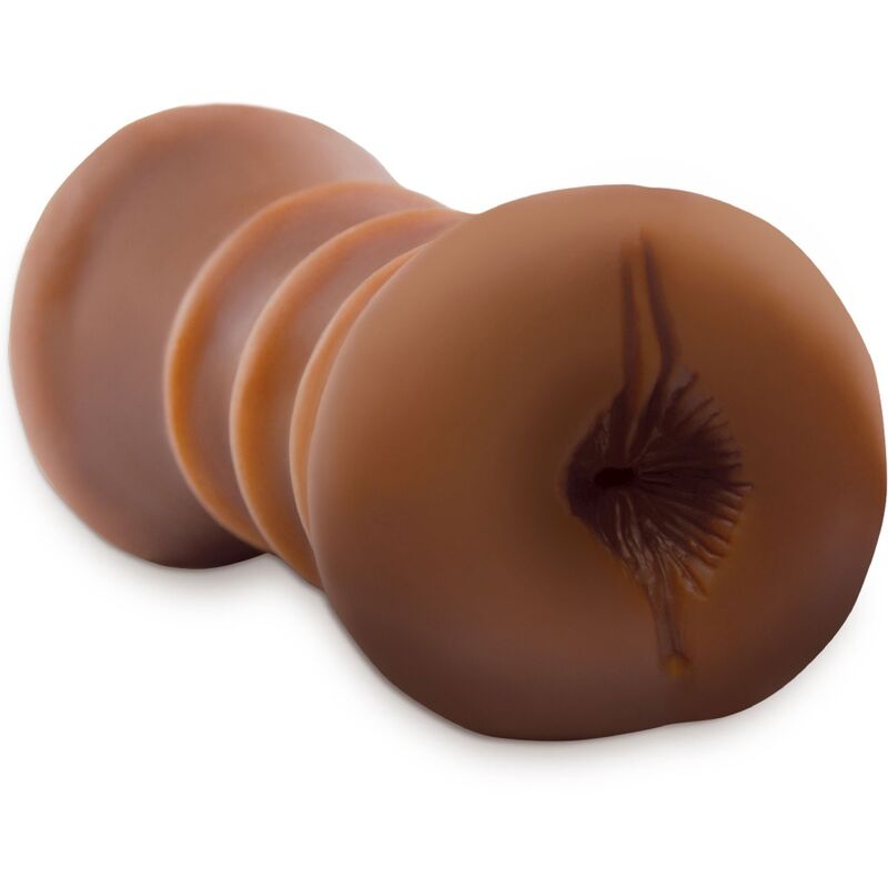 Realistic Double Entry Vagina &amp; Anus Masturbator Brown