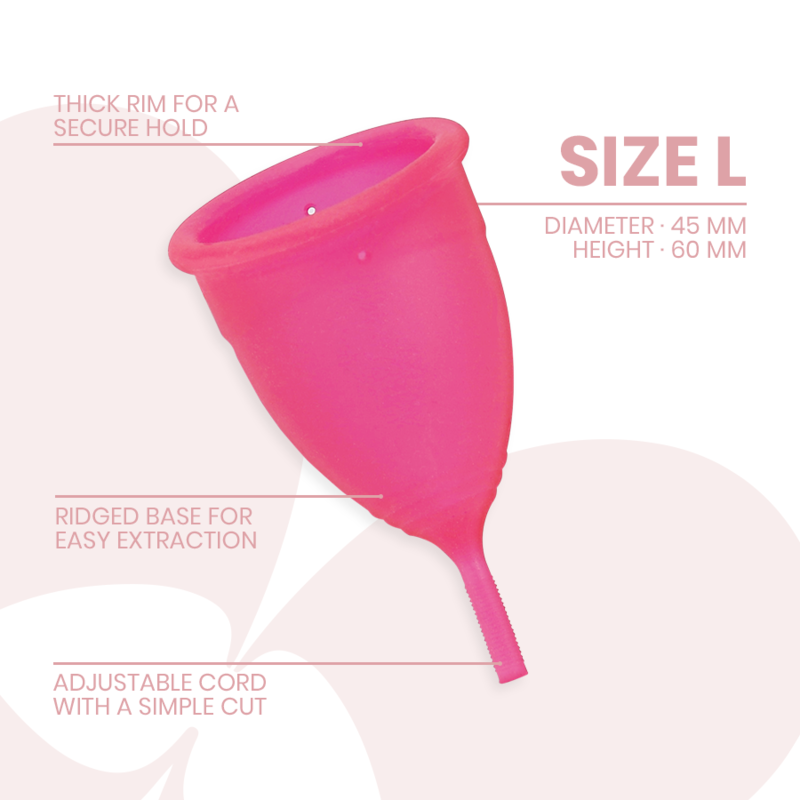 Medical silicone menstrual cup - size L