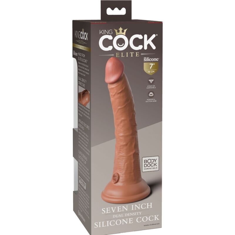 Elite Realistic Silicone Dildo 17.8 cm Caramel