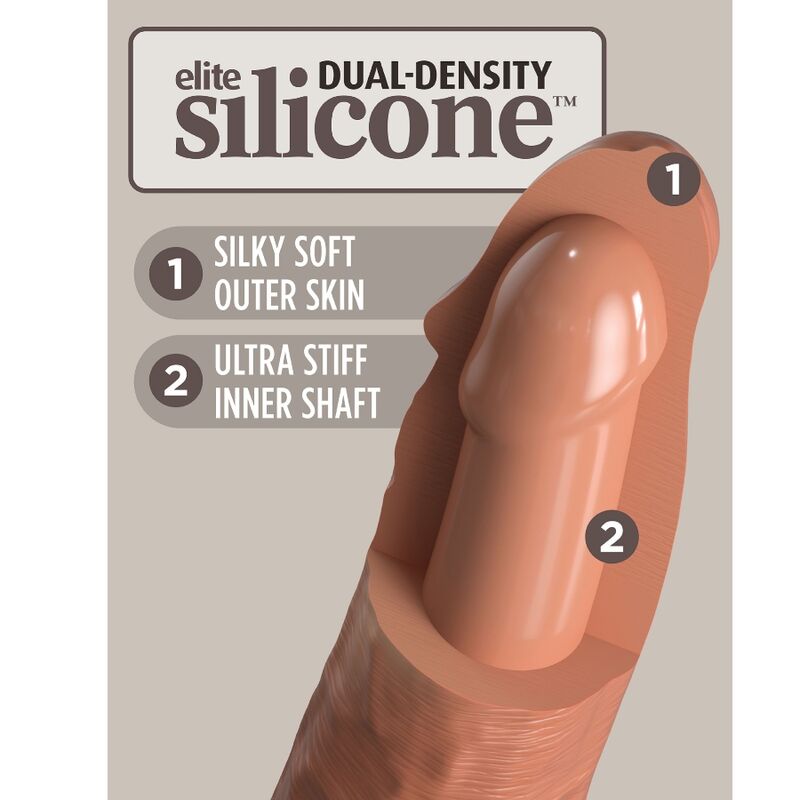 Elite Realistic Silicone Dildo 20.3 cm Caramel