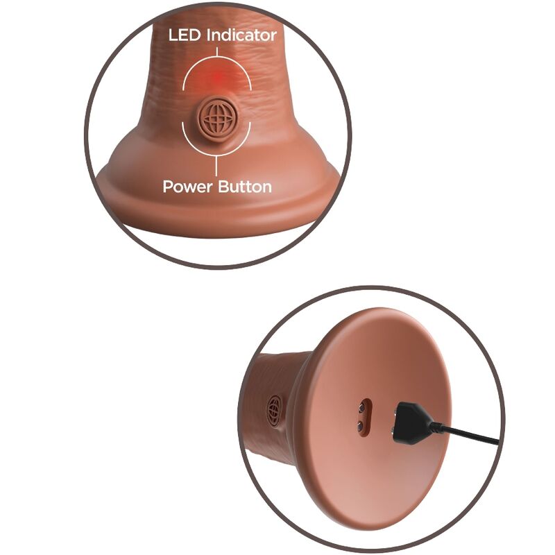 Elite Realistic Vibrating &amp; Silicone Dildo 15.2 cm Caramel