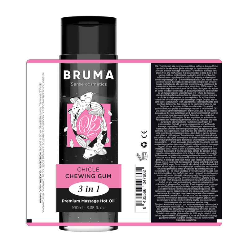 BRUMA - PREMIUM MASSAGE OIL WITH WARMING EFFECT AND GUMMY FLAVOR 3 IN 1 - 100 ML