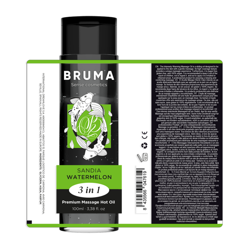 BRUMA - PREMIUM WARMING MASSAGE OIL WATERMELON FLAVOR 3 IN 1 - 100 ML