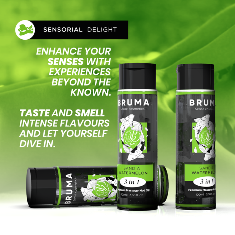 BRUMA - PREMIUM WARMING MASSAGE OIL WATERMELON FLAVOR 3 IN 1 - 100 ML