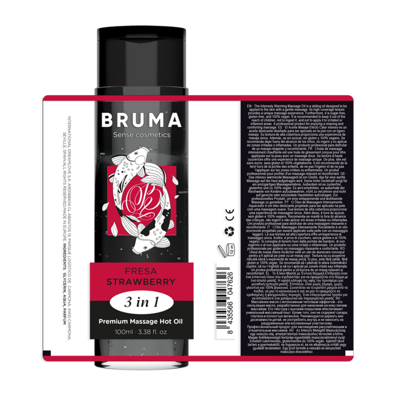 BRUMA - PREMIUM WARMING MASSAGE OIL STRAWBERRY FLAVOR 3 IN 1 - 100 ML