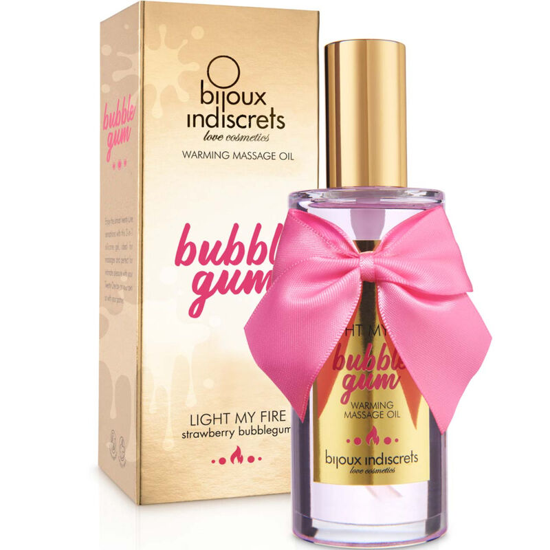 Indiscrets light my fire massage oil heat effect gum flavor