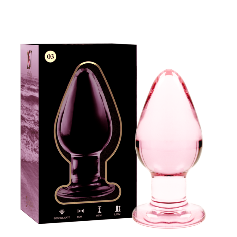 Plug Anal Verre Borosilicate Nebula Modèle 3 Rose 11 cm