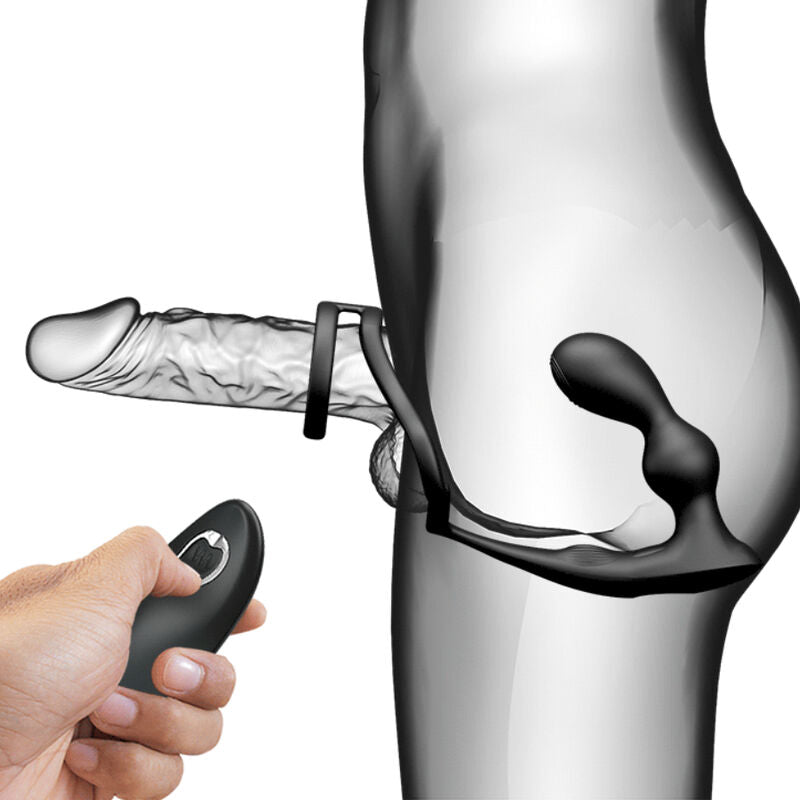 Marshall penis ring with vibrating anal plug with remote control