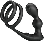 Marshall penis ring with vibrating anal plug with remote control