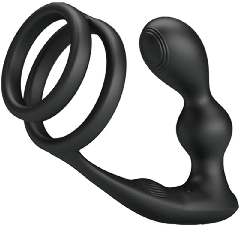 Marshall penis ring with vibrating anal plug with remote control