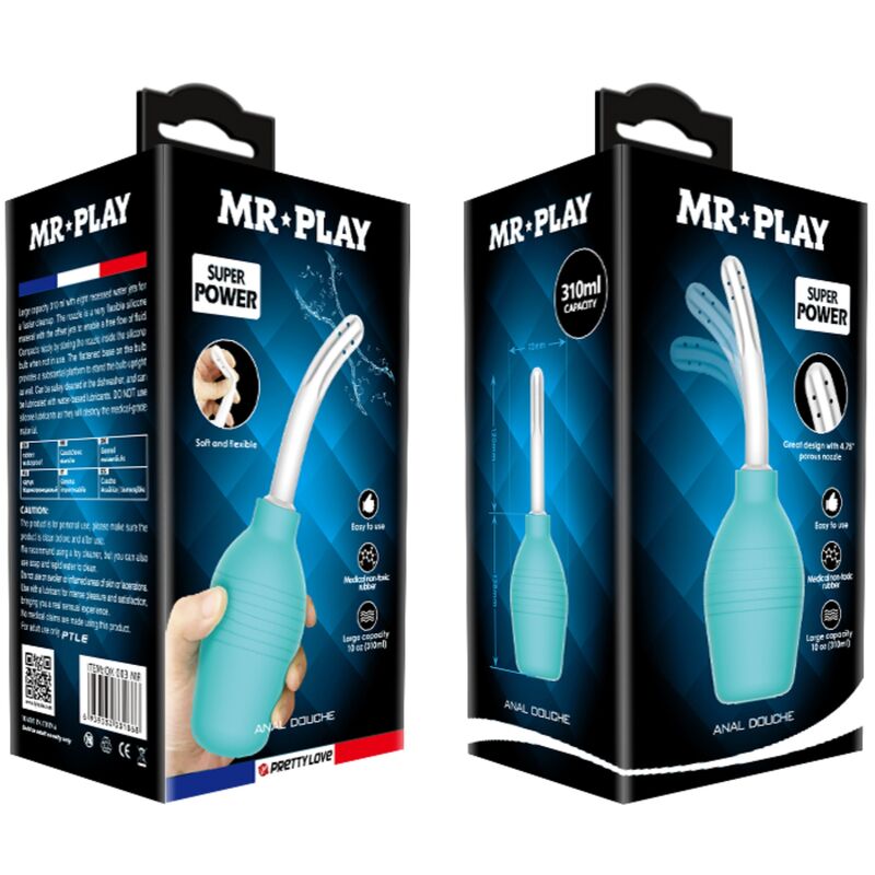 MR PLAY - BLUE RUBBER SHOWER WITH ANAL PEAR