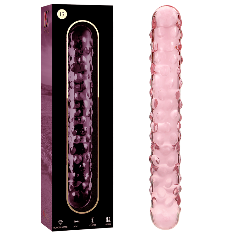 Gode en Verre Borosilicate Nebula Modèle 15 Rose 18,5 cm
