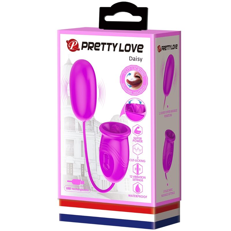Purple daisy dual egg rechargeable vibrator