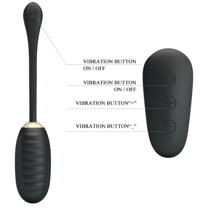 Doreen Luxury Rechargeable Vibrating Egg Black Remote Control