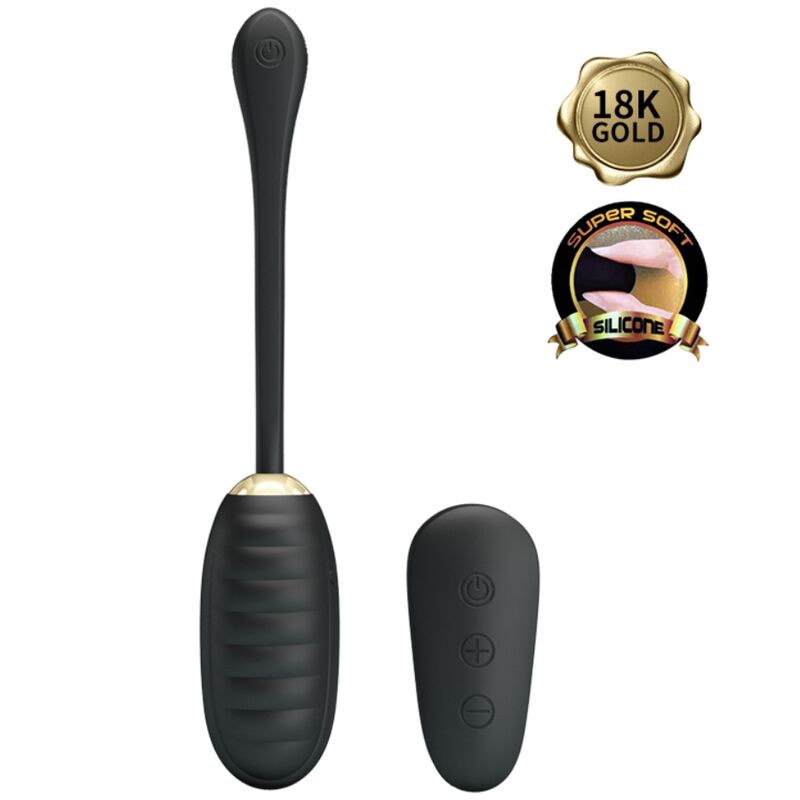 PRETTY LOVE - DOREEN LUXURY RECHARGEABLE VIBRATING EGG BLACK WITH REMOTE CONTROL