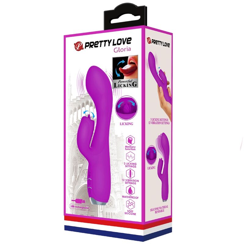 Gloria Waterproof Rechargeable Rabbit Vibrator Purple