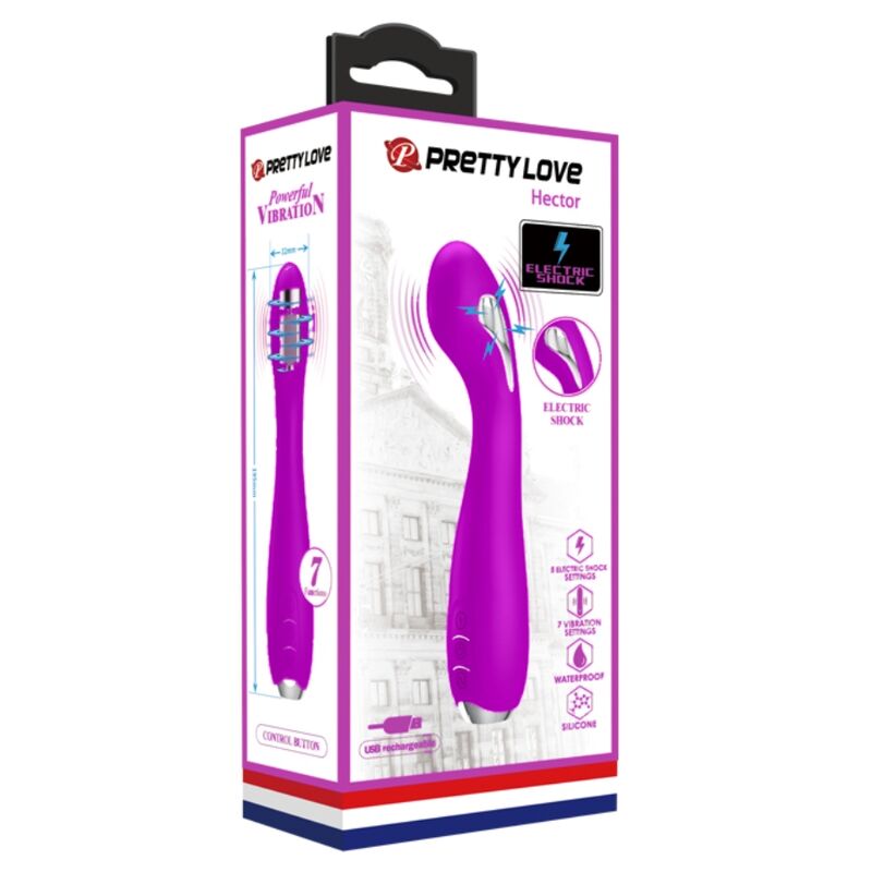 Hector Rechargeable Electroshock Vibrator - Waterproof Purple