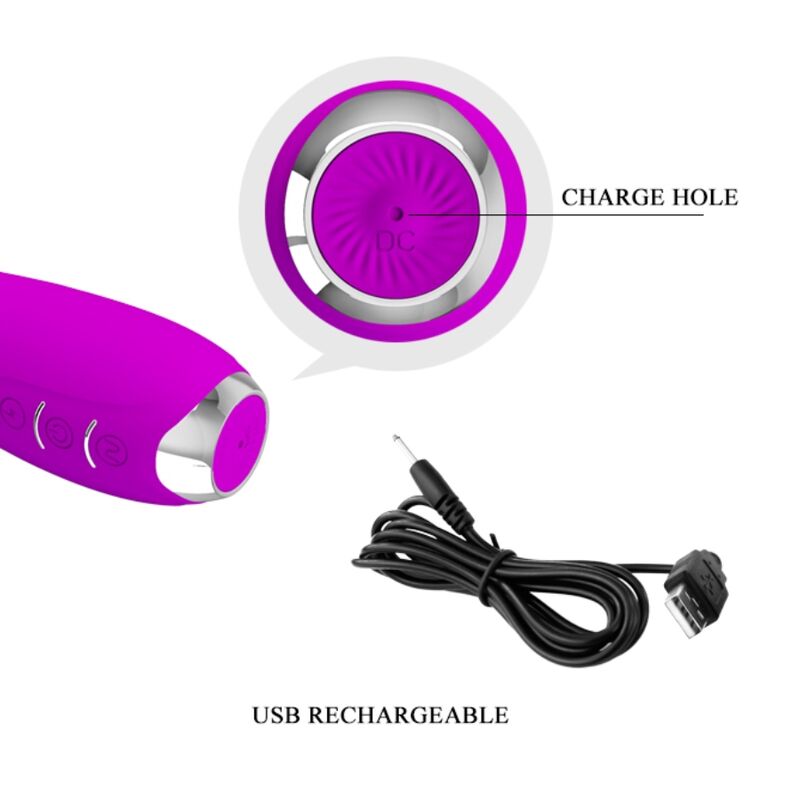 Hector Rechargeable Electroshock Vibrator - Waterproof Purple