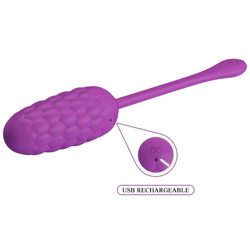 Rechargeable marine texture vibrating egg purple