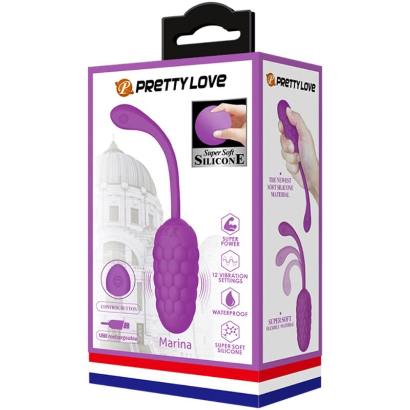 Rechargeable marine texture vibrating egg purple