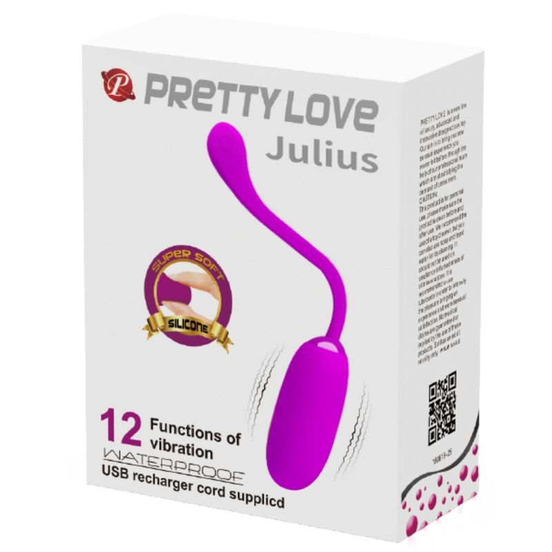 PRETTY LOVE - JULUS VIBRATING EGG WATERPROOF-RECHARGEABLE PURPLE
