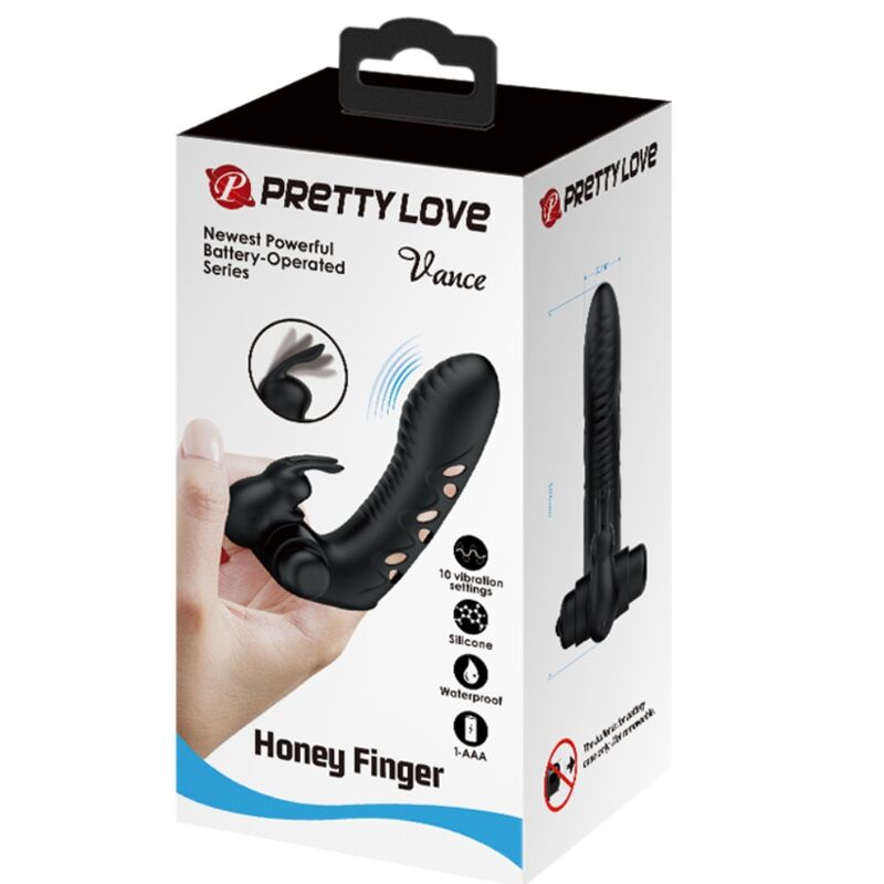 Vance Black Rabbit Vibrator Finger Cover