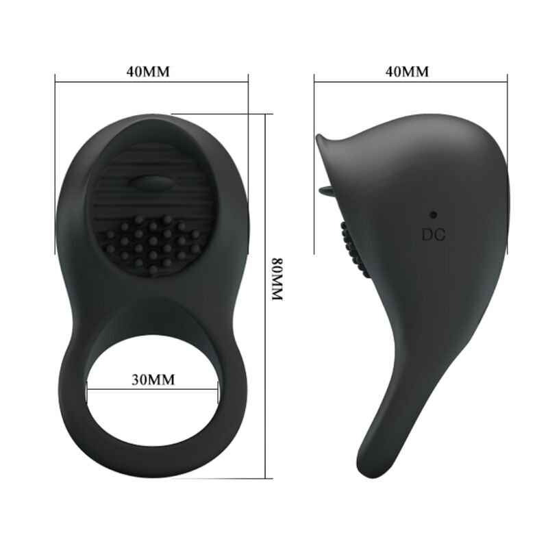 Vibrating penis ring with black tongue