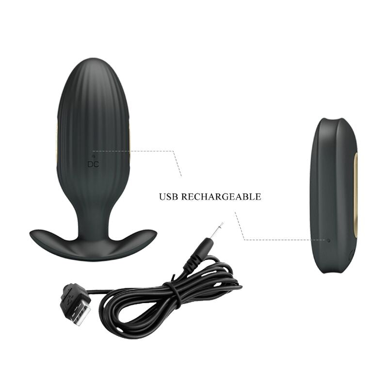 Kelly plug rechargeable anal vibrator black
