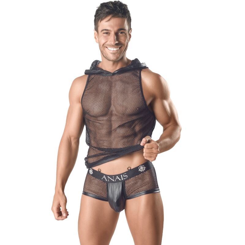 T-shirt à Capuche Homme Mesh Noir Ares - Anais Men
