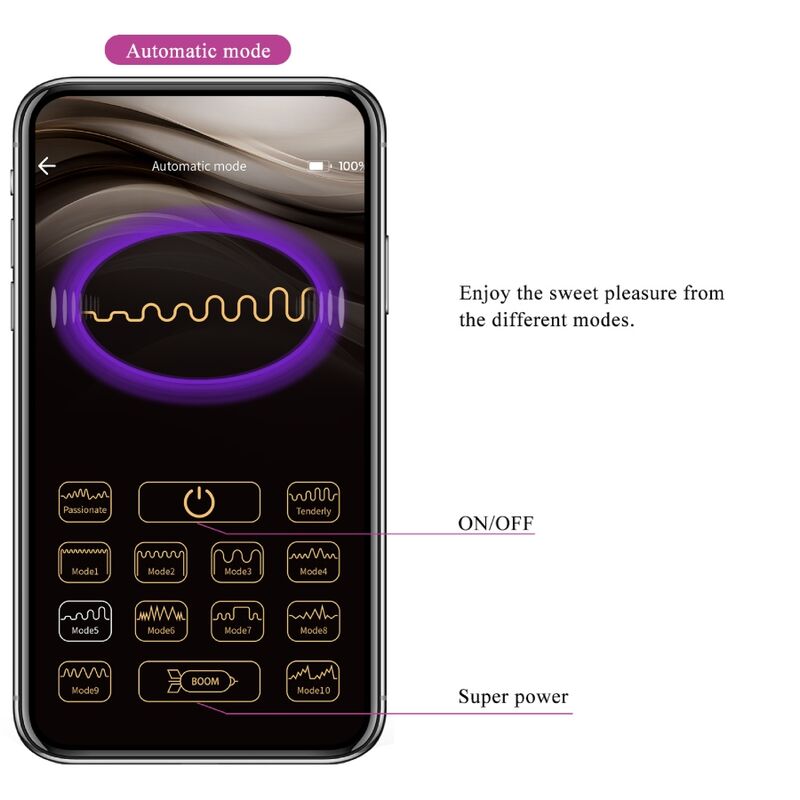 Vibrating egg nymph app controlled purple