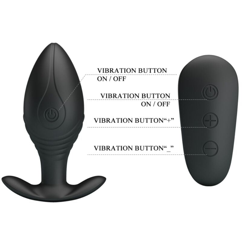 Regina anal plug rechargeable vibrator black