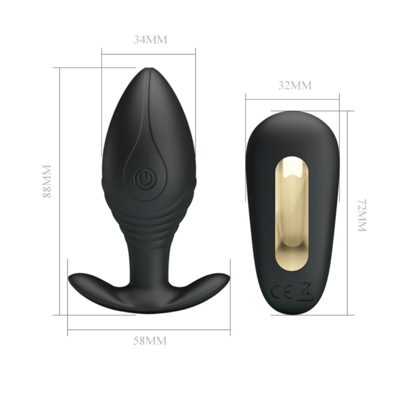 Regina anal plug rechargeable vibrator black