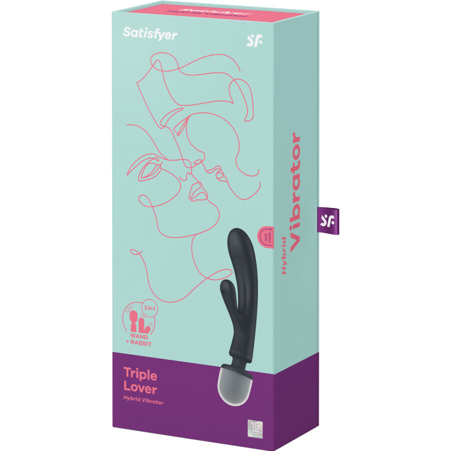 Triple lover masajeador vibrador rabbit pink
