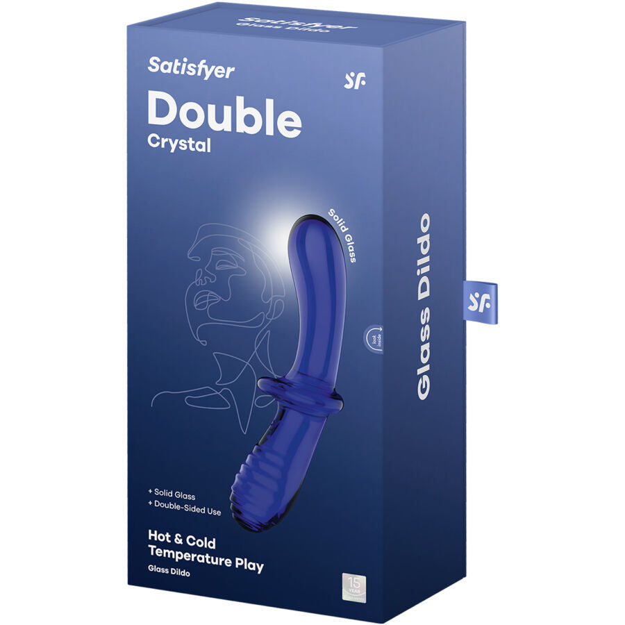 Transparent double crystal dildo
