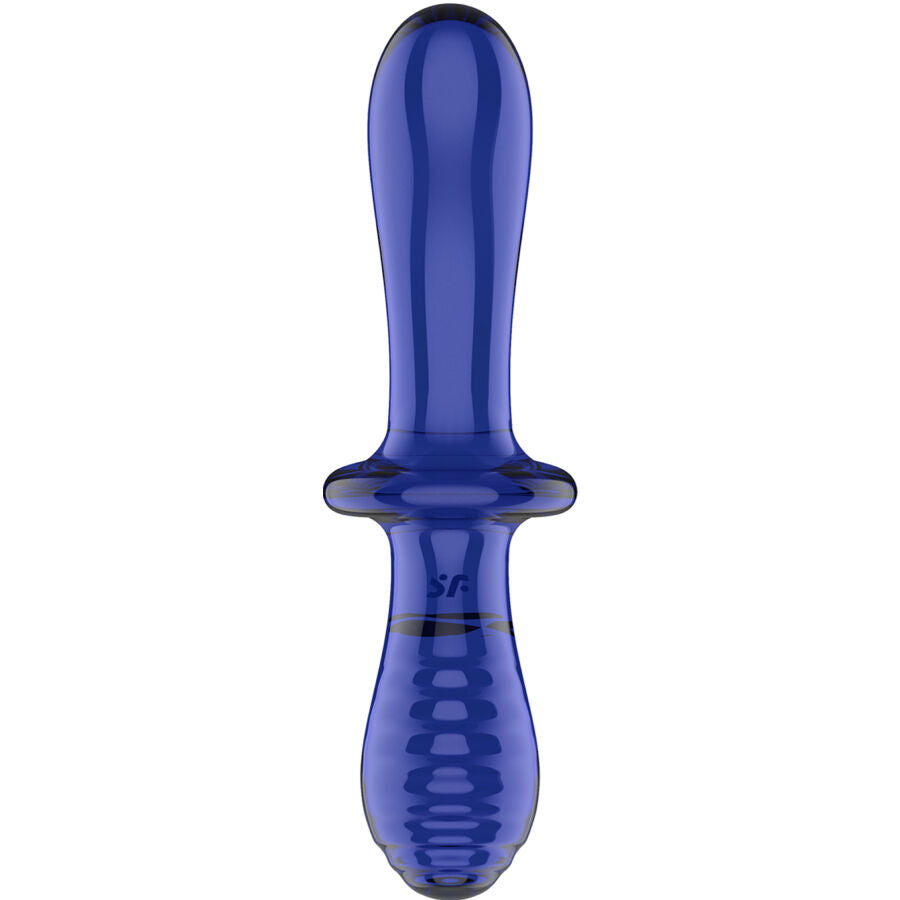 Transparent double crystal dildo